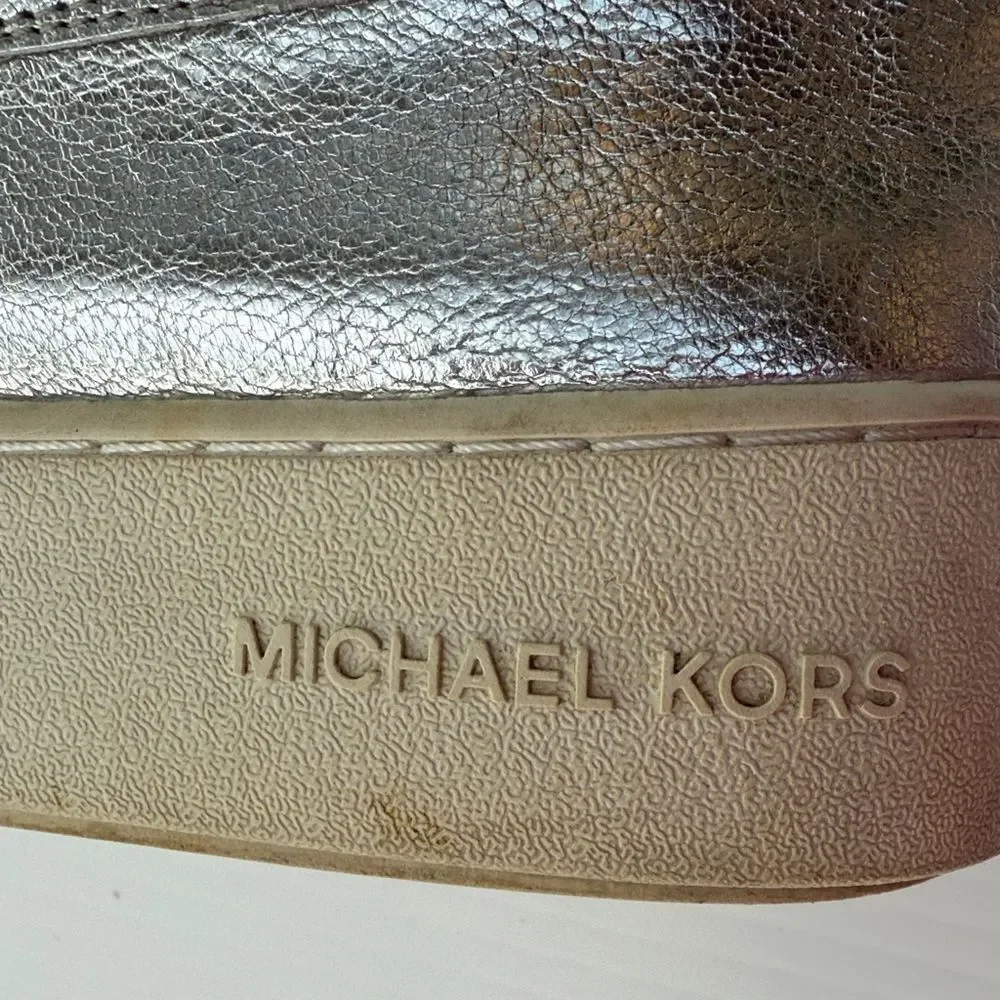 Michael Michael Kors Platform HJ17J Silver with Black Stars Sneakers Size 7.5